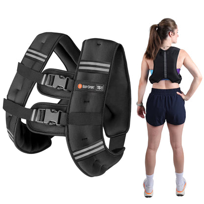 Chaleco Con Peso, 15 Lb. - Chaleco Ajustable Para Entrenamiento De Fuerza, Correr, Caminar Y Entrenamientos De Resistencia